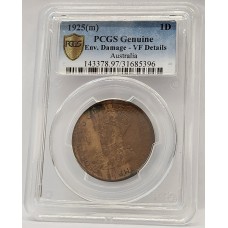 AUSTRALIA 1925 . ONE 1 PENNY . PCGS GRADE AUSTRALIA 1925 . ONE 1 PENNY . PCGS GRADE